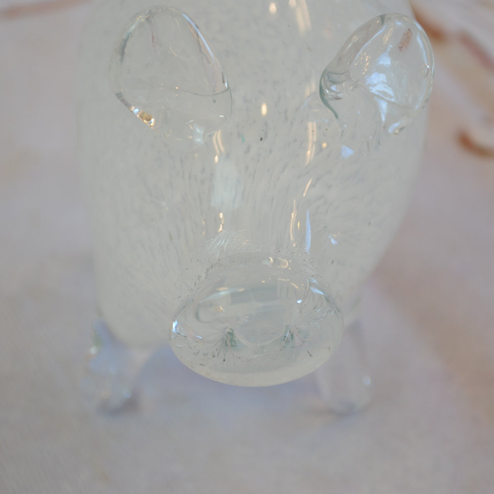 ブタ 置物 オブジェ ガラス グラスオブジェ 豚 かわいい インテリア 雑貨 ガラスのオブジェ ぶた 7688013