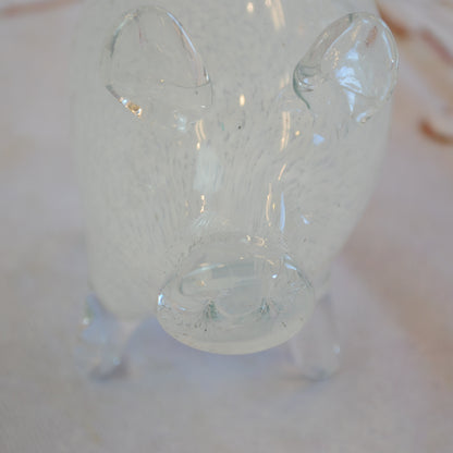 ブタ 置物 オブジェ ガラス グラスオブジェ 豚 かわいい インテリア 雑貨 ガラスのオブジェ ぶた 7688013