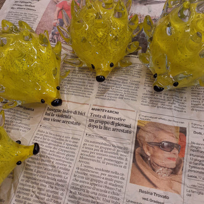 ハリネズミ 置物 オブジェ ガラス グラスオブジェ 針鼠 かわいい インテリア 雑貨 ガラスのオブジェ はりねずみ 7688014