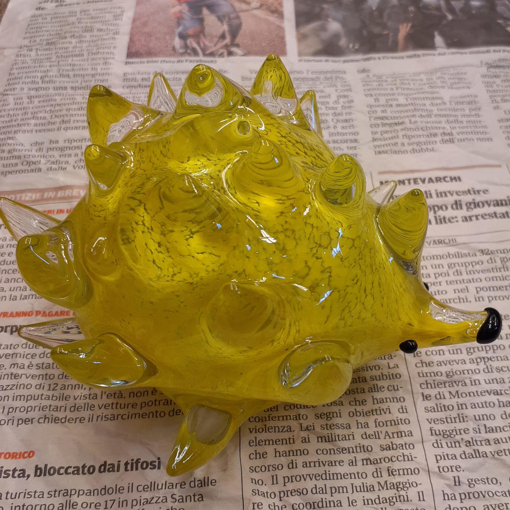 ハリネズミ 置物 オブジェ ガラス グラスオブジェ 針鼠 かわいい インテリア 雑貨 ガラスのオブジェ はりねずみ 7688014