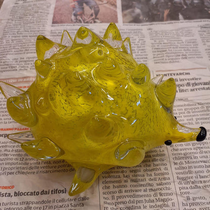 ハリネズミ 置物 オブジェ ガラス グラスオブジェ 針鼠 かわいい インテリア 雑貨 ガラスのオブジェ はりねずみ 7688014