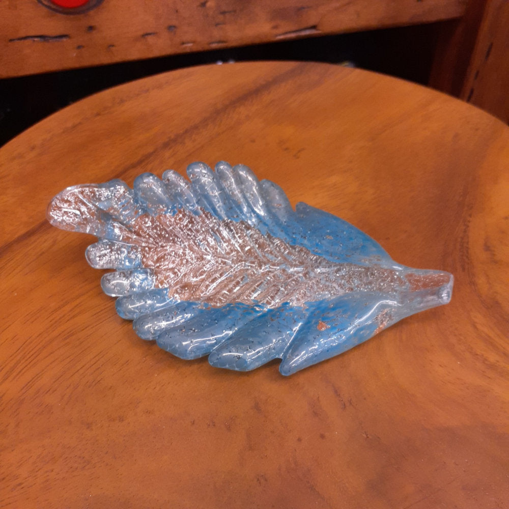 葉っぱトレイ リーフプレート リーフ置物 オブジェ グラスアート ガラス グラスリーフ インテリア 雑貨 ガラスのオブジェ リーフ 7688015