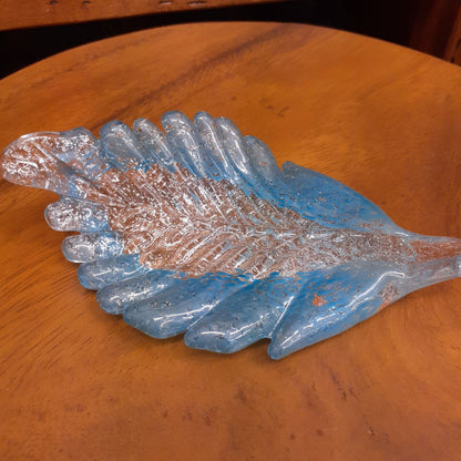 葉っぱトレイ リーフプレート リーフ置物 オブジェ グラスアート ガラス グラスリーフ インテリア 雑貨 ガラスのオブジェ リーフ 7688015