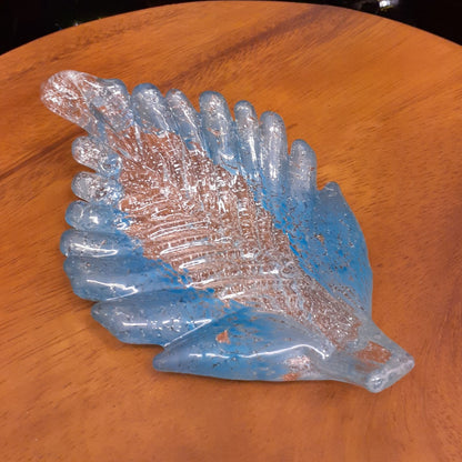 葉っぱトレイ リーフプレート リーフ置物 オブジェ グラスアート ガラス グラスリーフ インテリア 雑貨 ガラスのオブジェ リーフ 7688015