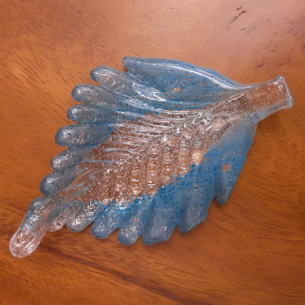 葉っぱトレイ リーフプレート リーフ置物 オブジェ グラスアート ガラス グラスリーフ インテリア 雑貨 ガラスのオブジェ リーフ 7688015