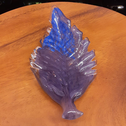 葉っぱトレイ リーフプレート リーフ置物 オブジェ グラスアート ガラス グラスリーフ インテリア 雑貨 ガラスのオブジェ リーフ 7688016