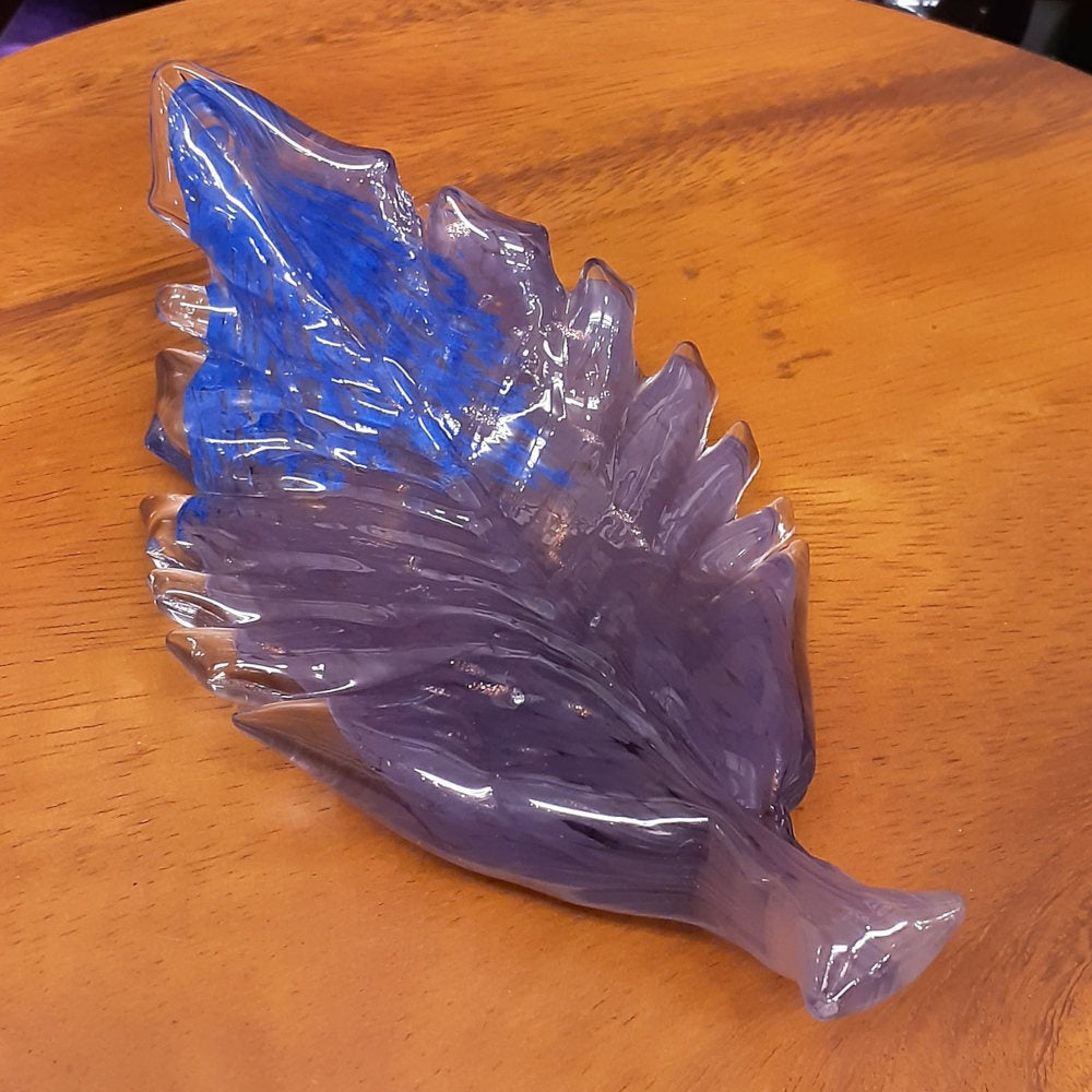 葉っぱトレイ リーフプレート リーフ置物 オブジェ グラスアート ガラス グラスリーフ インテリア 雑貨 ガラスのオブジェ リーフ 7688016