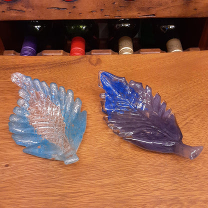 葉っぱトレイ リーフプレート リーフ置物 オブジェ グラスアート ガラス グラスリーフ インテリア 雑貨 ガラスのオブジェ リーフ 7688016