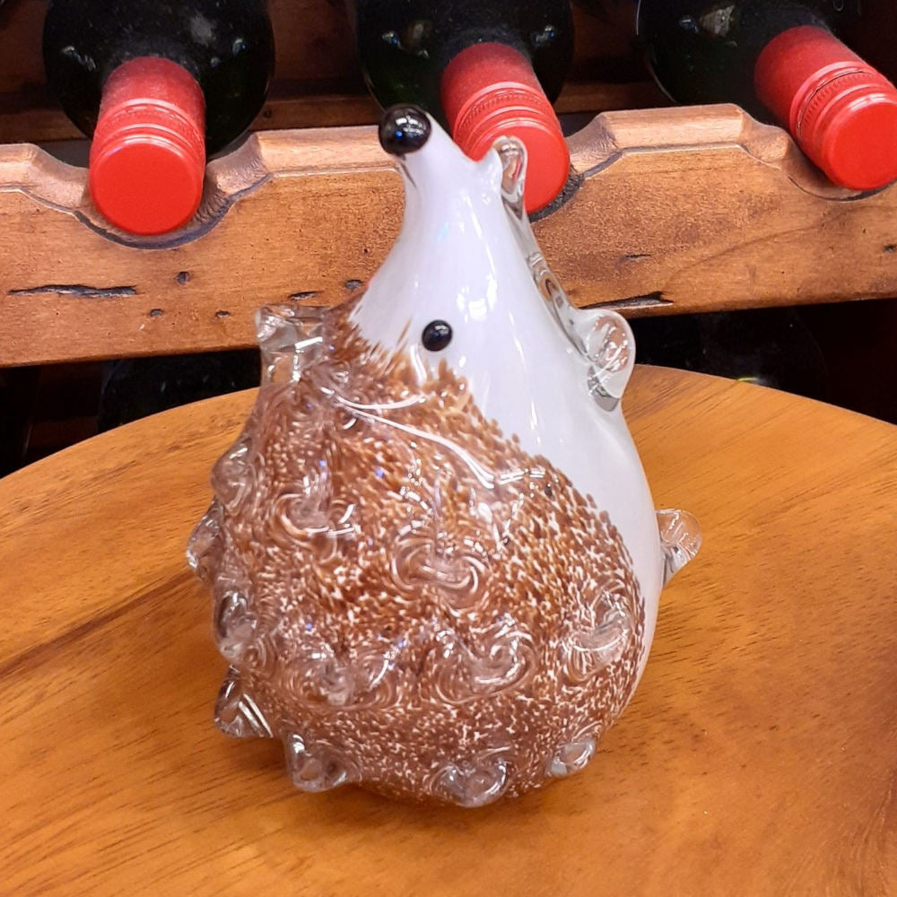 ハリネズミ 置物 オブジェ ガラス グラスオブジェ 針鼠 かわいい インテリア 雑貨 ガラスのオブジェ はりねずみ 7688017