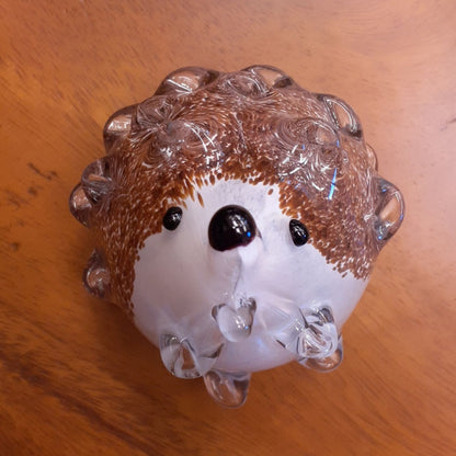 ハリネズミ 置物 オブジェ ガラス グラスオブジェ 針鼠 かわいい インテリア 雑貨 ガラスのオブジェ はりねずみ 7688017