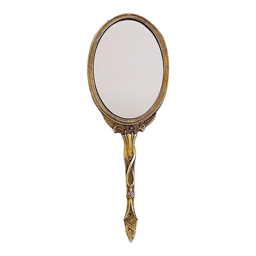 ハンドミラー 手鏡 オシャレ アンティークゴールド アンティーク風 ヨーロピアン 化粧鏡フレンチ エレガント ロココ調 姫家具 雑貨 77001hm-gd