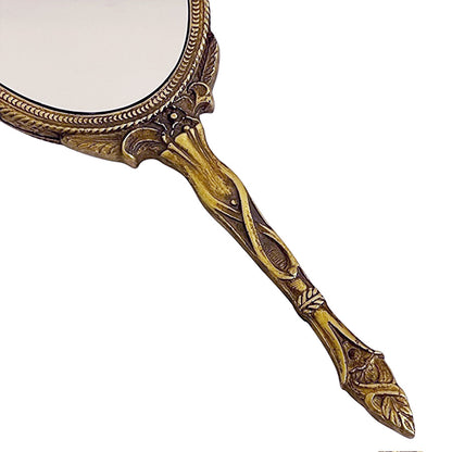 ハンドミラー 手鏡 オシャレ アンティークゴールド アンティーク風 ヨーロピアン 化粧鏡フレンチ エレガント ロココ調 姫家具 雑貨 77001hm-gd