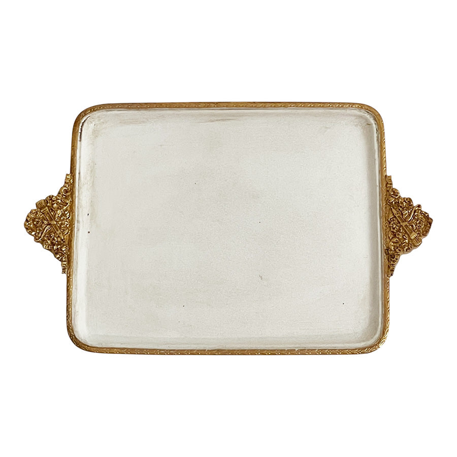 アクセサリートレイ アンティークホワイトトレイ トレー アンティーク風トレイ アンティーク風置物 オーナメント 小物入れ トレイ 雑貨 77112ty-wh