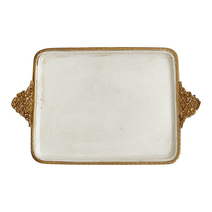 アクセサリートレイ アンティークホワイトトレイ トレー アンティーク風トレイ アンティーク風置物 オーナメント 小物入れ トレイ 雑貨 77112ty-wh