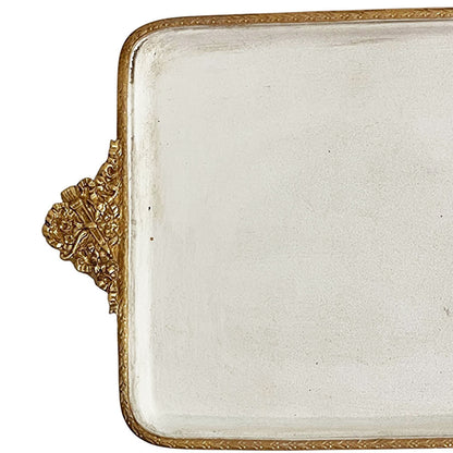 アクセサリートレイ アンティークホワイトトレイ トレー アンティーク風トレイ アンティーク風置物 オーナメント 小物入れ トレイ 雑貨 77112ty-wh