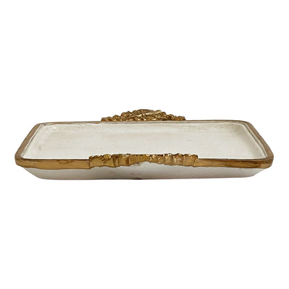 アクセサリートレイ アンティークホワイトトレイ トレー アンティーク風トレイ アンティーク風置物 オーナメント 小物入れ トレイ 雑貨 77112ty-wh