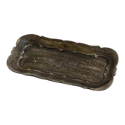 アクセサリートレイ アンティークブラックトレイ トレー アンティーク風トレイ ペントレイ 筆皿 小物入れ トレイ 雑貨 77154ty-bk