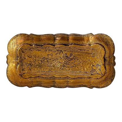 アクセサリートレイ アンティークゴールドトレイ トレー アンティーク風トレイ ペントレイ 筆皿 小物入れ トレイ 雑貨 77154ty-gd