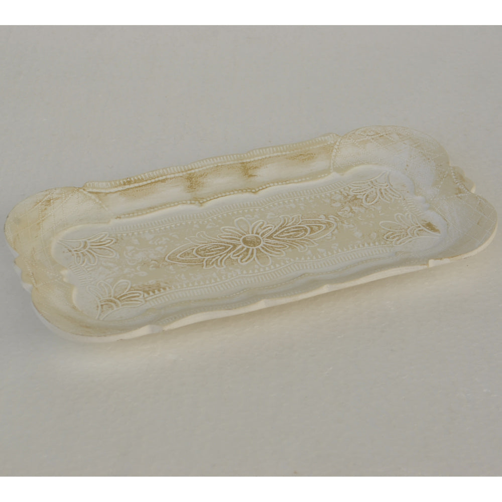 アクセサリートレイ アンティークホワイトトレイ トレー アンティーク風トレイ ペントレイ 筆皿 小物入れ トレイ 雑貨 77154ty-wh