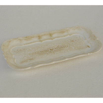 アクセサリートレイ アンティークホワイトトレイ トレー アンティーク風トレイ ペントレイ 筆皿 小物入れ トレイ 雑貨 77154ty-wh