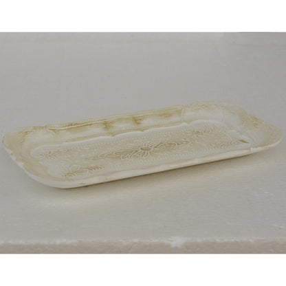 アクセサリートレイ アンティークホワイトトレイ トレー アンティーク風トレイ ペントレイ 筆皿 小物入れ トレイ 雑貨 77154ty-wh