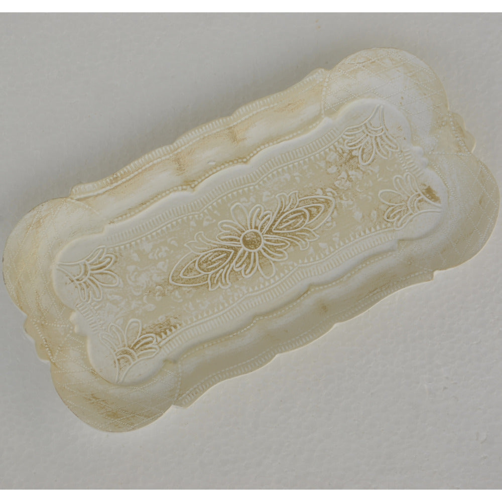 アクセサリートレイ アンティークホワイトトレイ トレー アンティーク風トレイ ペントレイ 筆皿 小物入れ トレイ 雑貨 77154ty-wh