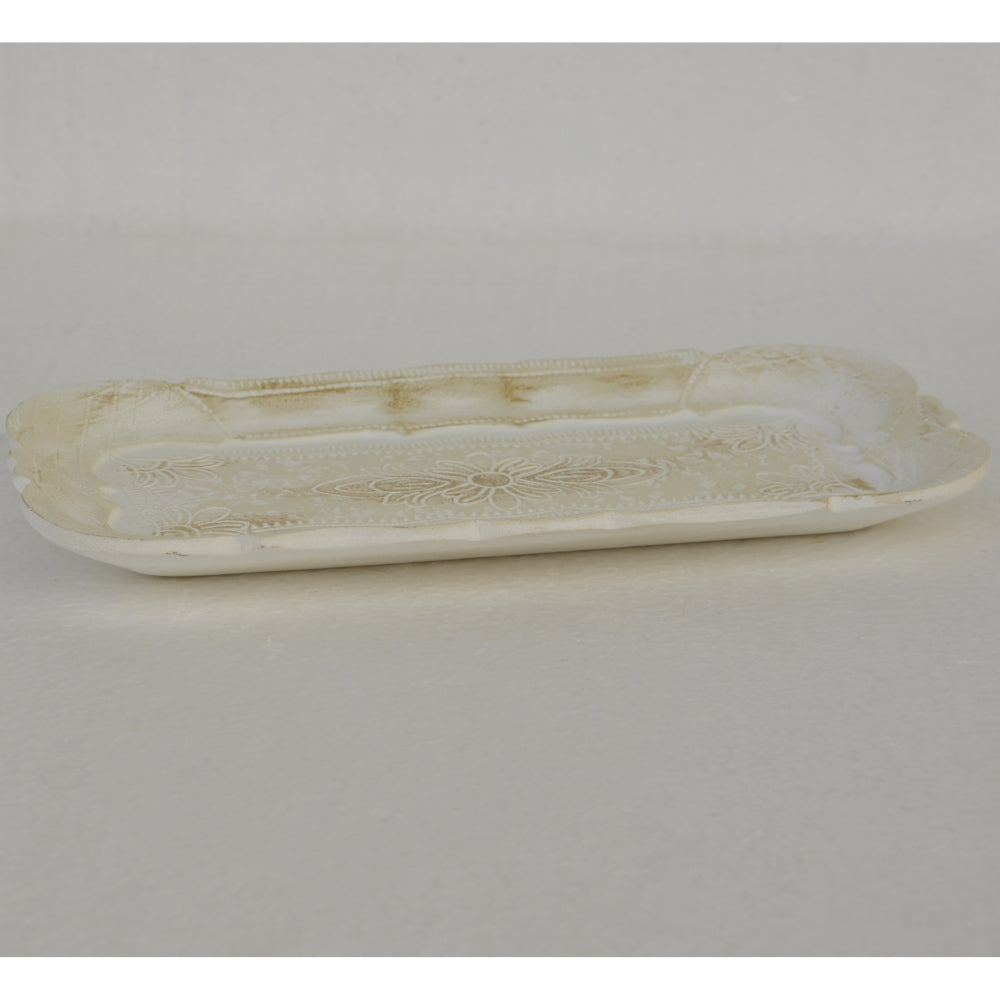 アクセサリートレイ アンティークホワイトトレイ トレー アンティーク風トレイ ペントレイ 筆皿 小物入れ トレイ 雑貨 77154ty-wh