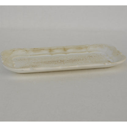 アクセサリートレイ アンティークホワイトトレイ トレー アンティーク風トレイ ペントレイ 筆皿 小物入れ トレイ 雑貨 77154ty-wh