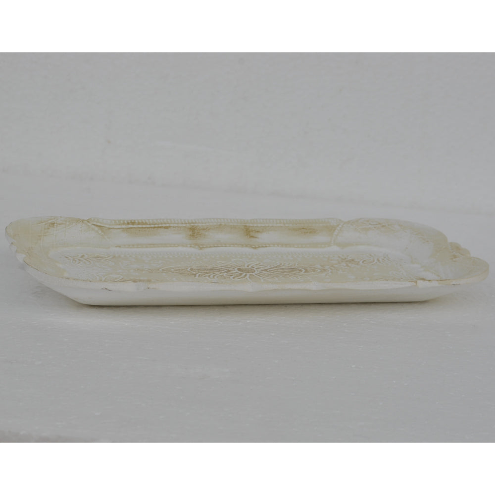 アクセサリートレイ アンティークホワイトトレイ トレー アンティーク風トレイ ペントレイ 筆皿 小物入れ トレイ 雑貨 77154ty-wh