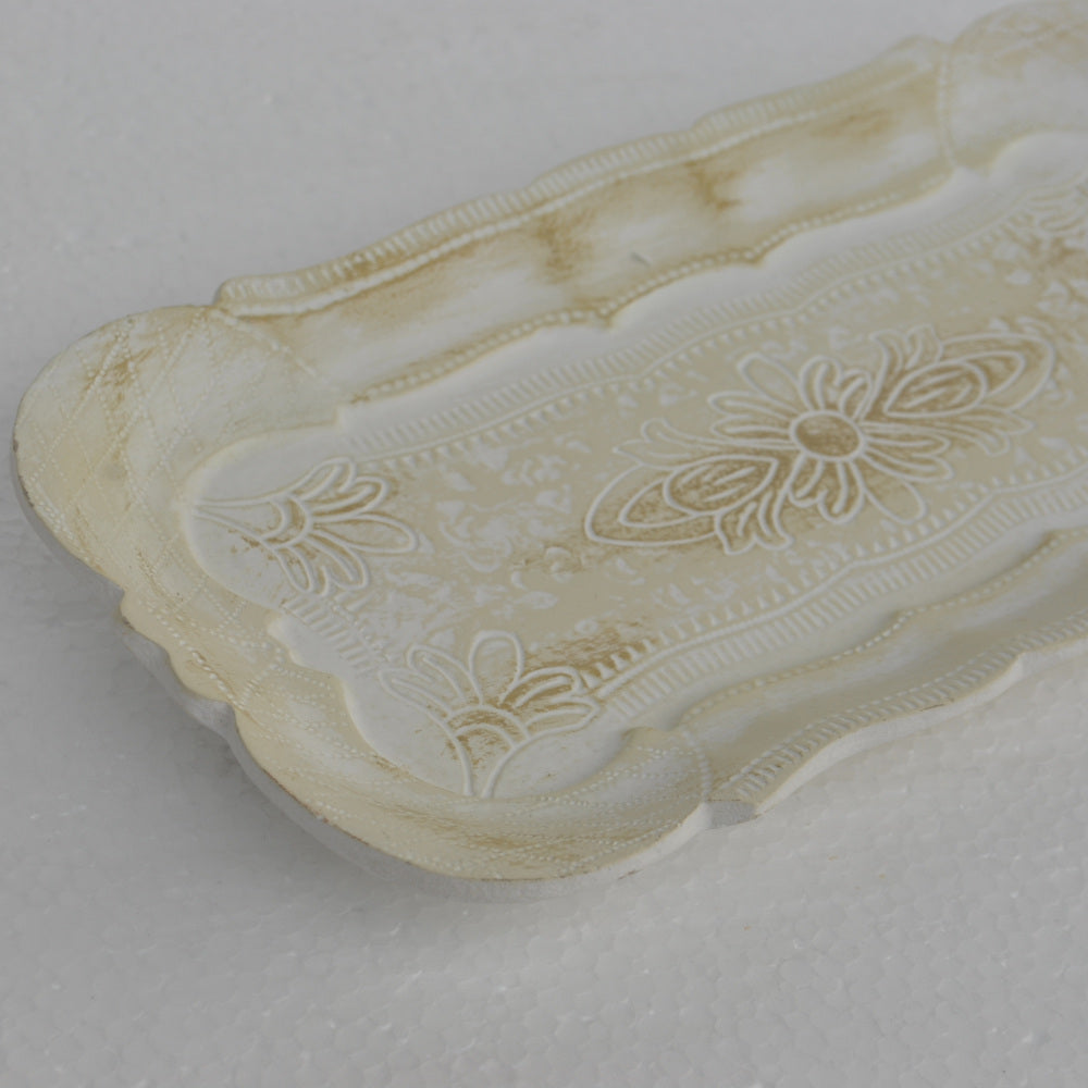 アクセサリートレイ アンティークホワイトトレイ トレー アンティーク風トレイ ペントレイ 筆皿 小物入れ トレイ 雑貨 77154ty-wh