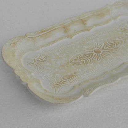 アクセサリートレイ アンティークホワイトトレイ トレー アンティーク風トレイ ペントレイ 筆皿 小物入れ トレイ 雑貨 77154ty-wh