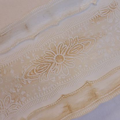 アクセサリートレイ アンティークホワイトトレイ トレー アンティーク風トレイ ペントレイ 筆皿 小物入れ トレイ 雑貨 77154ty-wh