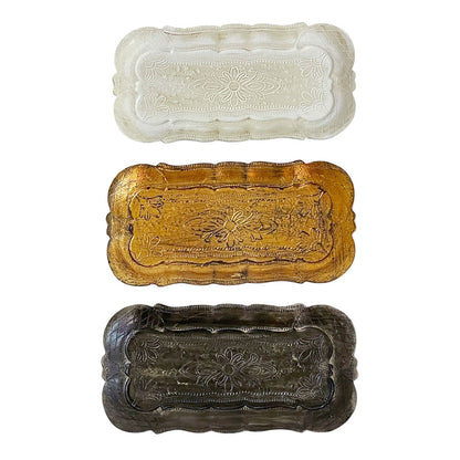 アクセサリートレイ アンティークホワイトトレイ トレー アンティーク風トレイ ペントレイ 筆皿 小物入れ トレイ 雑貨 77154ty-wh