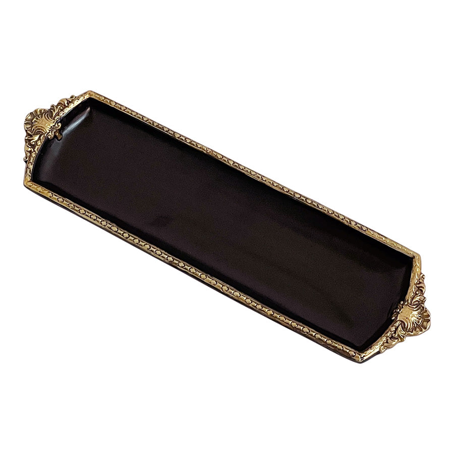 アクセサリートレイ アンティークブラックトレイ トレー アンティーク風トレイ ペントレイ 筆皿 小物入れ トレイ 雑貨 77155ty-bk