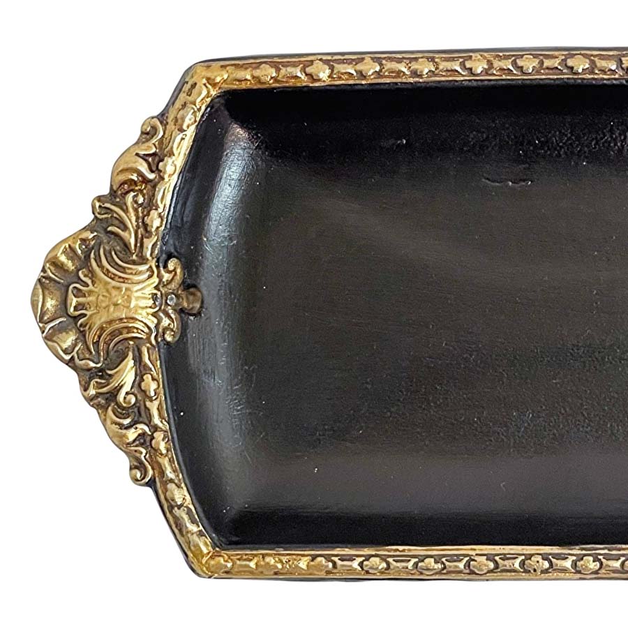 アクセサリートレイ アンティークブラックトレイ トレー アンティーク風トレイ ペントレイ 筆皿 小物入れ トレイ 雑貨 77155ty-bk