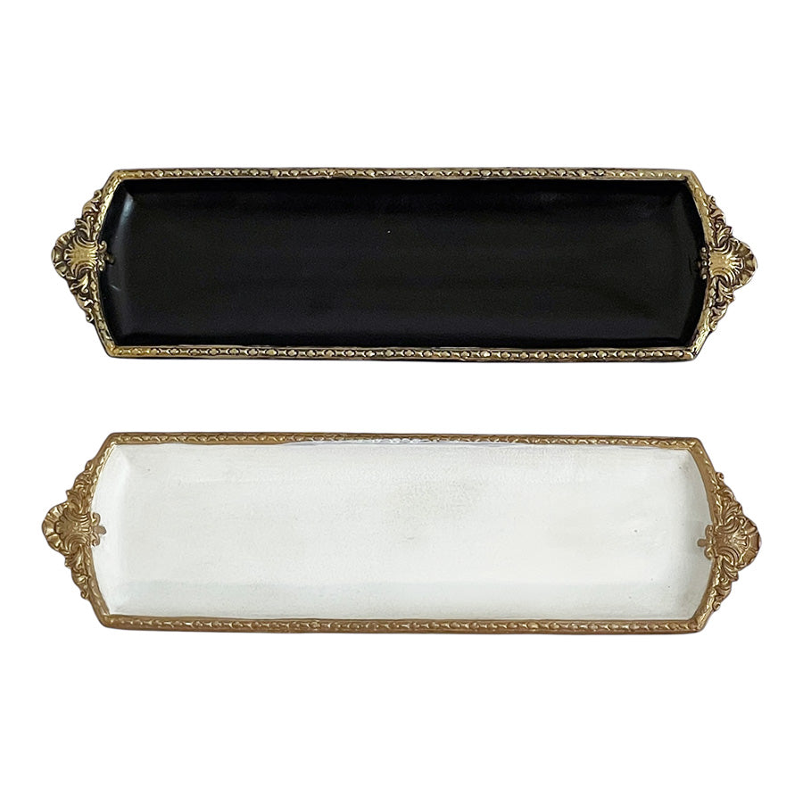 アクセサリートレイ アンティークブラックトレイ トレー アンティーク風トレイ ペントレイ 筆皿 小物入れ トレイ 雑貨 77155ty-bk