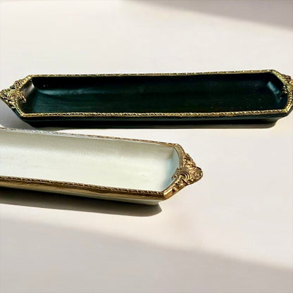 アクセサリートレイ アンティークブラックトレイ トレー アンティーク風トレイ ペントレイ 筆皿 小物入れ トレイ 雑貨 77155ty-bk