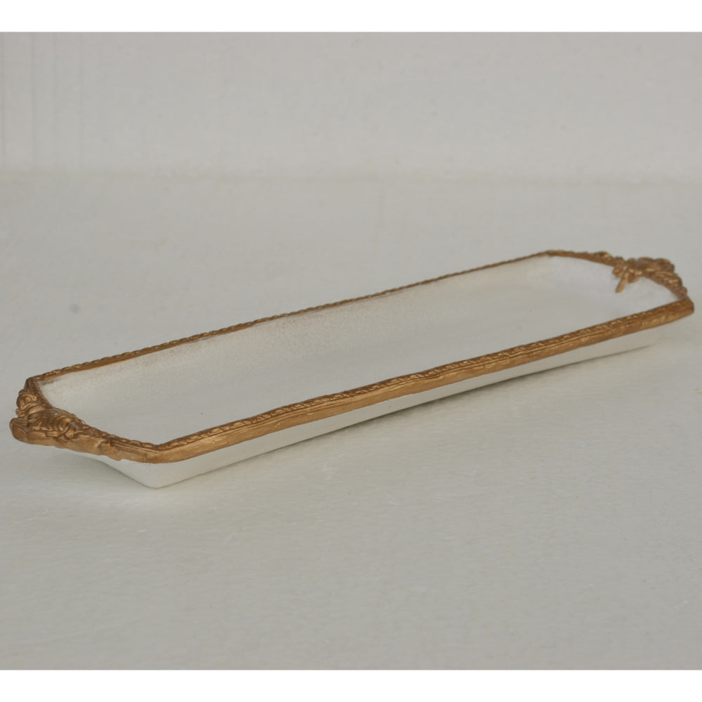 アクセサリートレイ アンティークホワイトトレイ トレー アンティーク風トレイ ペントレイ 筆皿 小物入れ トレイ 雑貨 77155ty-wh