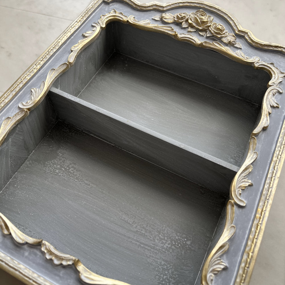 ウォールシェルフ 壁掛け飾り棚 壁掛け飾り棚 グレージュ ブルーグレー プリンセスインテリア アンティーク調 壁掛け棚 シャビシックインテリア 77161WS-GG