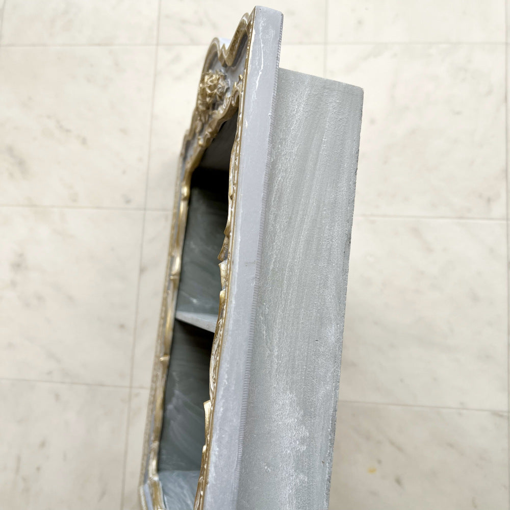 ウォールシェルフ 壁掛け飾り棚 壁掛け飾り棚 グレージュ ブルーグレー プリンセスインテリア アンティーク調 壁掛け棚 シャビシックインテリア 77161WS-GG