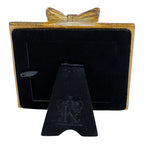 フォトフレーム リボン写真立て スクエアフォトフレーム アンティーク風 リボン写真額 写真立て ブラックにゴールドフォトフレーム アンティーク調 77174pf-bk