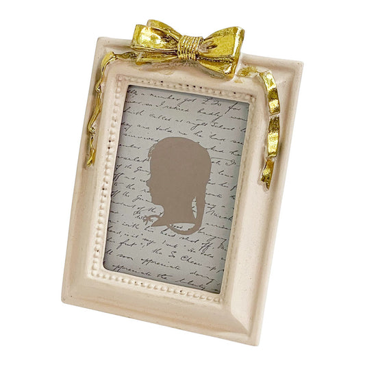 フォトフレーム リボン写真立て 縦長方形写真額 アンティーク風 リボン写真額 写真立て ピンクにゴールドフォトフレーム アンティーク調 77175pf-pk