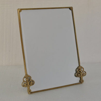 鏡 ミラー スタンドミラー 卓上鏡 真鍮製鏡 雑貨 ドレッサーミラー インテリア雑貨 アンティーク風ミラー 真鍮雑貨 7847009
