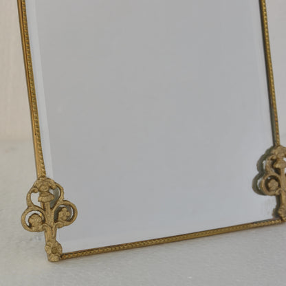 鏡 ミラー スタンドミラー 卓上鏡 真鍮製鏡 雑貨 ドレッサーミラー インテリア雑貨 アンティーク風ミラー 真鍮雑貨 7847009