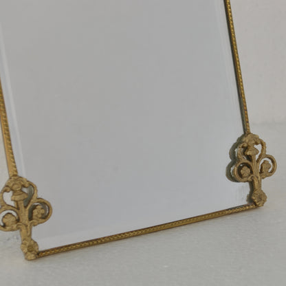 鏡 ミラー スタンドミラー 卓上鏡 真鍮製鏡 雑貨 ドレッサーミラー インテリア雑貨 アンティーク風ミラー 真鍮雑貨 7847009