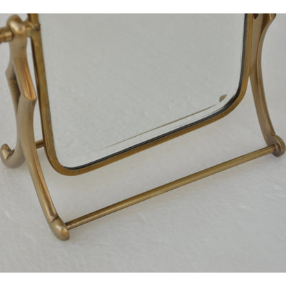 鏡 ミラー スタンドミラー 卓上鏡 真鍮製鏡 雑貨 ドレッサーミラー インテリア雑貨 アンティーク風ミラー 真鍮雑貨 7847010