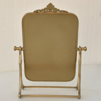 鏡 ミラー スタンドミラー 卓上鏡 真鍮製鏡 雑貨 ドレッサーミラー インテリア雑貨 アンティーク風ミラー 真鍮雑貨 7847010