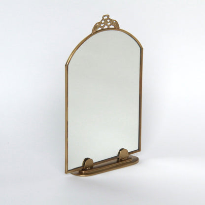 鏡 ミラー スタンドミラー 卓上鏡 真鍮製鏡 雑貨 ドレッサーミラー インテリア雑貨 アンティーク風ミラー 真鍮雑貨 7847016