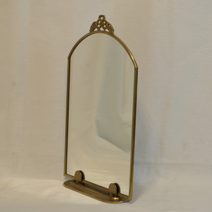 鏡 ミラー スタンドミラー 卓上鏡 真鍮製鏡 雑貨 ドレッサーミラー インテリア雑貨 アンティーク風ミラー 真鍮雑貨 7847016