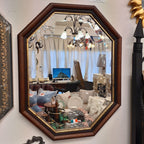 ウォールミラー ミラー おしゃれ 鏡 壁掛け鏡 木製 アンティーク仕上げ ミラー 八角形鏡 イタリア製 ベルトーチ BERTOZZI 808059